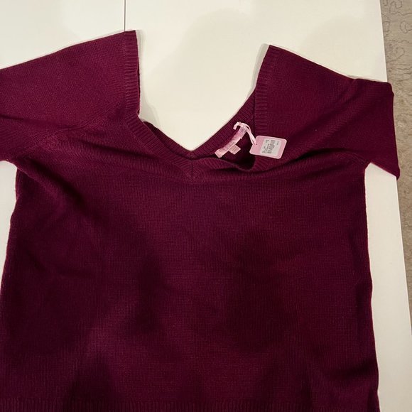 Calypso 100% Cashmere Plum V-Neck Sweater / Size Medium / NWT (Ret: $295) - Picture 7 of 16